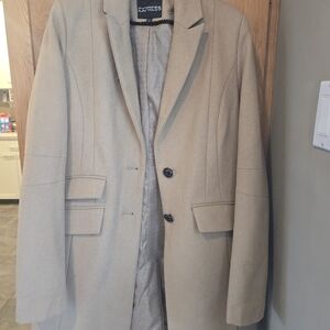 Express Beige Wool Overcoat